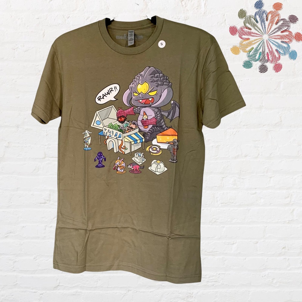 Dota 2 'Little Vicious' Gaming Graphic T-Shirt in Olive Size Small